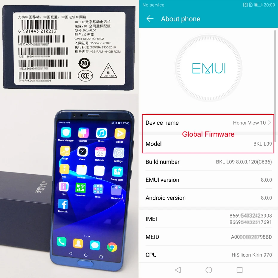 Huawei Honor V10 6 ГБ 64 Гб глобальная прошивка вид 10 смартфон Kirin 970 Octa Core Touch ID NFC 5 99