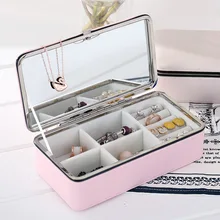 New creative jewelry storage box pu leather double small jewelry storage box portable jewelry box high quality pu leather three layer double drawer jewelry box jewelry display jewelry storage gift box