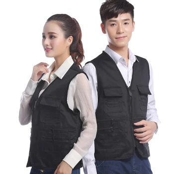

New Stylish Winter Men Waistcoat V-neck Multi-pockets Zipper Loose Casual Vest for Outdoor -MX8