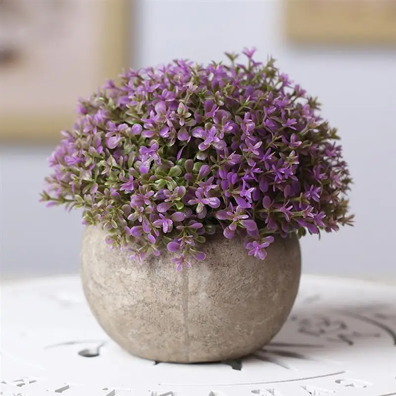 Artificial Plant Vintage Plastic Potted Green Fake Plant Decor Plant Artificial Planters Indoor