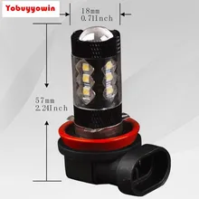 2 X H11 h8 80 W холодный белый светодиод высокой мощный проектор объектива противотуманные дневного света автомобиля DRL 6000 K 8000 k