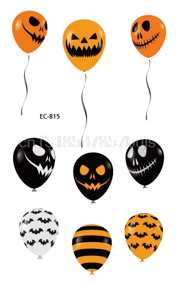 12x7,5 см, Мультяшные татуировки на Хэллоуин для детей, поддельные татуировки для детей на Хэллоуин, боди-арт, водостойкие Временные татуировки, наклейка на День святого Валентина - Цвет: EC-815