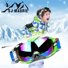 Детские лыжные очки двухслойные UV400 противотуманные маски для катания на коньках очки для девочек и мальчиков спортивные очки для катания на лыжах, альпинизма