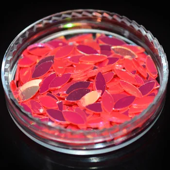 YZWLE 1 Bottle 2*5mm Nail Art Glitter Decoration Mini Oval Thin Paillette Design Nail Art #PZ-02