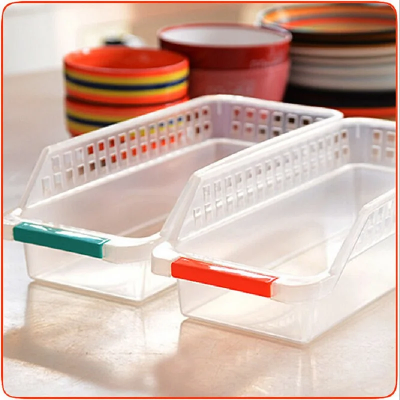 

Kitchen Fridge Storage Basket Plastic Box Food Eggs Vegetables Organizer Holder