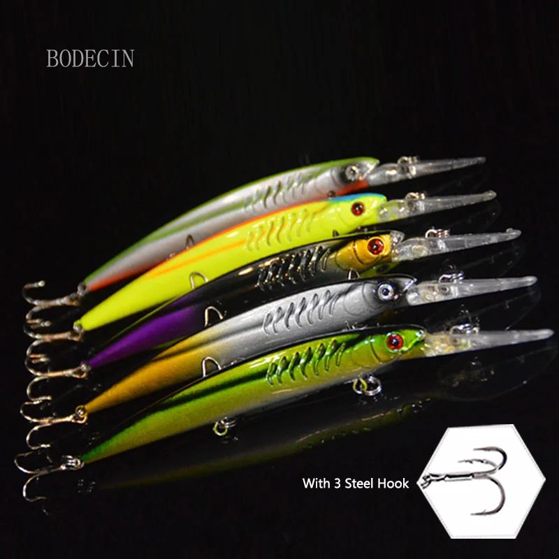 5PCS Wobbler Minnow Baits Fishing Lures 165mm 14.8g Hard Artificial Fake Bait Crankbait For Fish Lure  Pesca Tackle With Hooks (15)