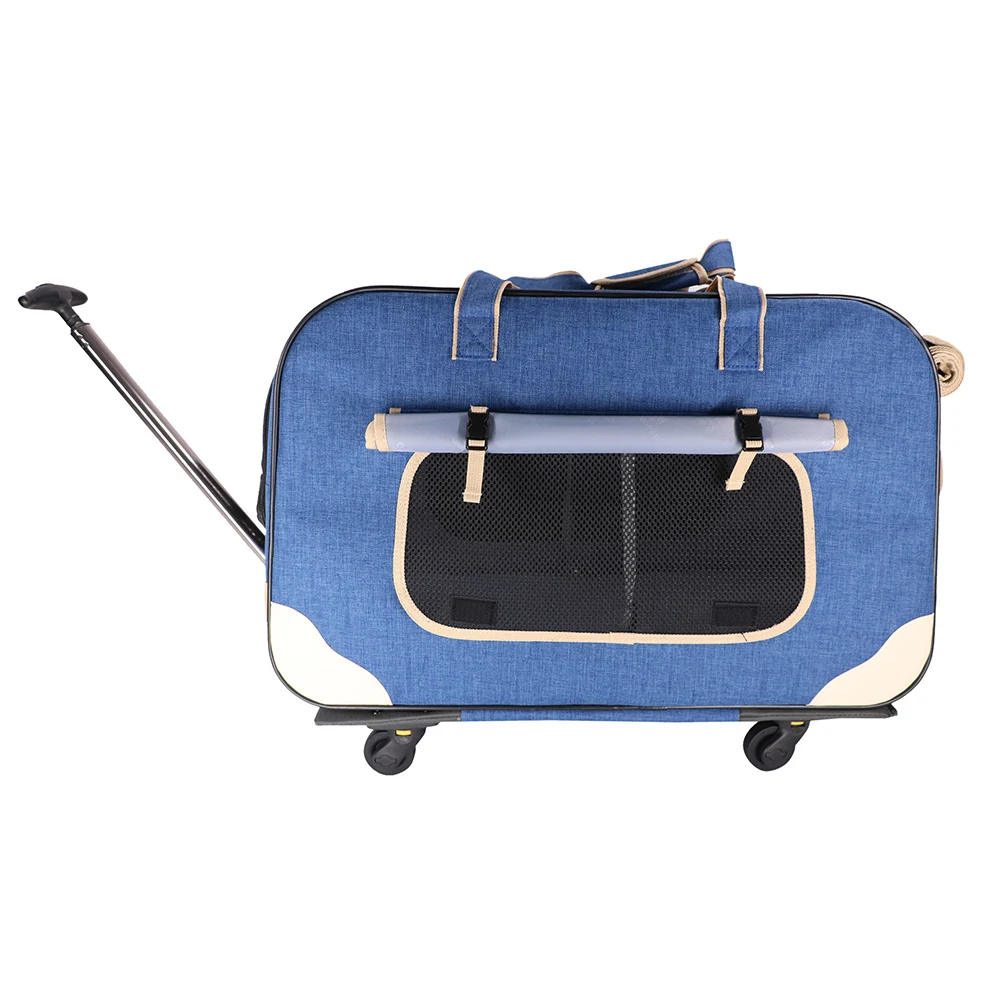 DODOPET Rolling Carrier Съемная переноска для собак кошек Сумка-переноска для собак для путешествий на открытом воздухе - Цвет: Синий