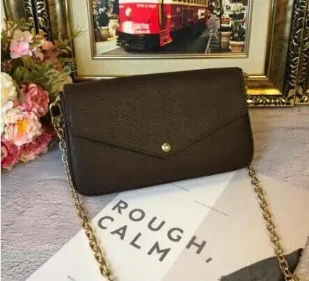 

2019 European and American retro envelopes chain three piece hand bag lady all-match simple hand single shoulder bag