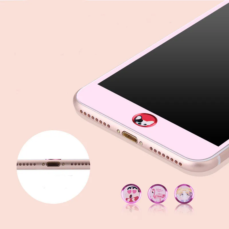 Мультяшная алюминиевая сенсорная ID Главная Кнопка Наклейка для iPhone 7/6 S/6,7/6 S/6 Plus, SE/5S с функцией идентификации отпечатков пальцев