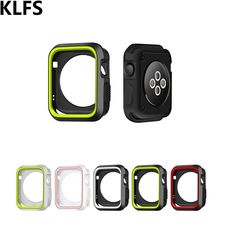 KLFS силиконовый чехол для Apple Watch band 38, 42, 40, 44 мм Iwatch Series4, 3, 2, 1, женская мягкая ТПУ Рамка, защитный чехол с Микки Маусом