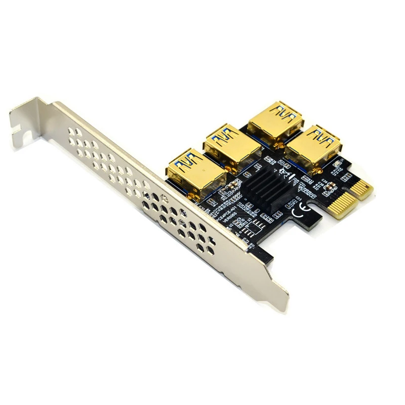 Riser USB 3.0 PCI-E Express 1x to 16x Riser Card Adapter PCIE 1 to 4 Slot PCIe Port Multiplier Card for BTC Bitcoin Miner Mining-5