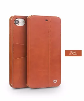 

QIALINO leather case for iPhone 7 with business card holder Slim flip case as premium accessory wallet for iPhone 7 plus inch