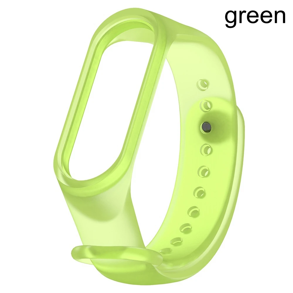 1 шт., силиконовый ремешок для часов с 3D-принтом, спортивный браслет, браслет на запястье для Xiaomi Mi, 4, 3, Аксессуары для смарт-часов, сменный ремешок для часов - Цвет: trans green