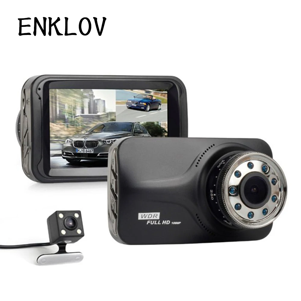 

Double Recorder HD Car Dashcam with built-in G-sensor car camera recorder 9 Night Vision Aids Better Night Vision DVR