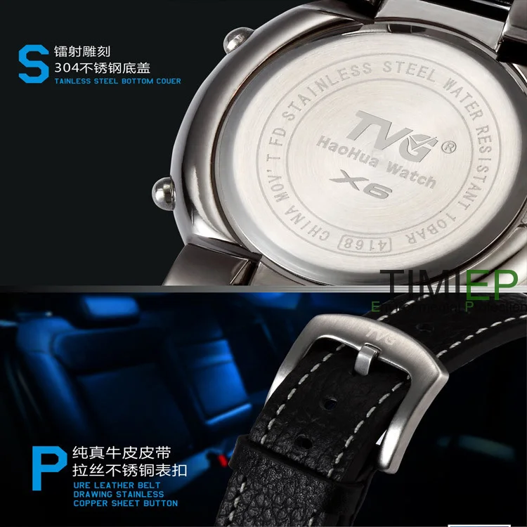 Часы TVG мужские модные дизайнерские светодиодные спортивные водонепроницаемые