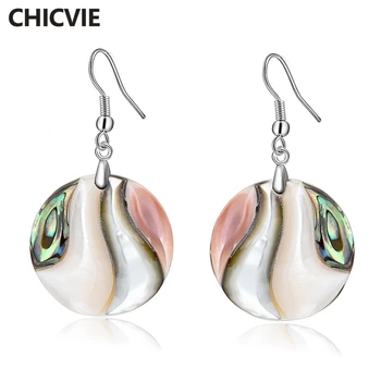 

CHICVIE Ethnic Natural Stone Circular Earrings For Women Luxury Temperament Simple Personality Wild Jewelry Earings SER170033