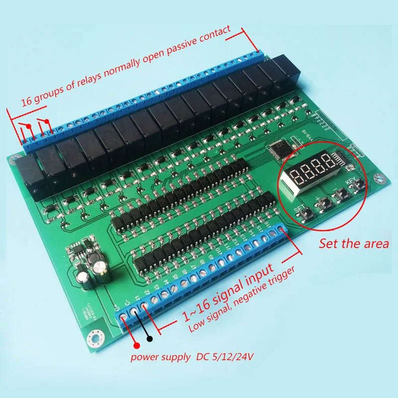 16-канальный релейный модуль управления/гладильная доска PLC задержки/пробежки/с встроенной функцией спуска затвора/кирпечей из глины/последовательность старт/стоп