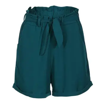 

Women High Waist Shorts Women Sexy Smocked Belted Beach Summer Shorts Loose Elastic Waist Streetwear Wide Leg Shorts H9