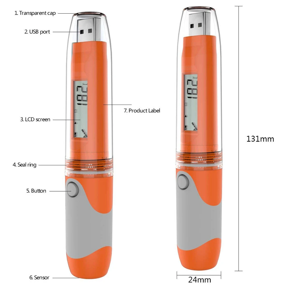 Температура регистратор данных RC-51 USB PDF темп регистратор-тестер ручка Стиль 32000 точки записи