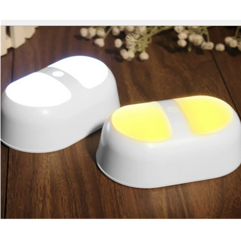 2X Mini LED Night Light Motion Sensor Battery Powered Emergency Light