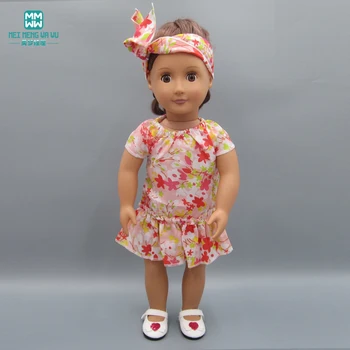 

Doll clothes for 45cm American' doll accessories fashion floral dress christmas gift for children