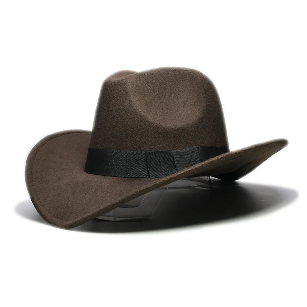 LUCKYLIANJI шерстяного фетра Малыш дизайн Западная Bull резинка с тесьмой шляпа фетровая шляпа в стиле джаз шляпа ковбойская пастушка Панама для детей