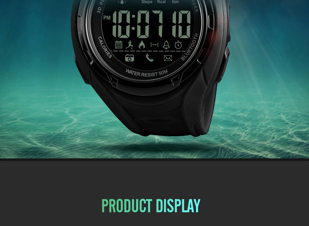 Новые модные умные Мужские часы с шагомером и Bluetooth reloj hombre водонепроницаемые мужские цифровые наручные часы с ЖК-дисплеем электронные часы SKMEI zk30