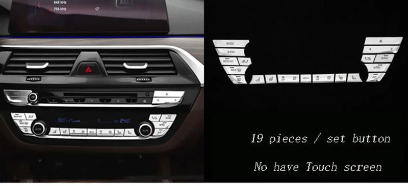 Для BMW G30 G38 5 серия полоска кондиционер компакт-дисков Панель декоративные кнопки крышка наклейки отделка интерьер автомобильные аксессуары для укладки волос - Название цвета: Silver