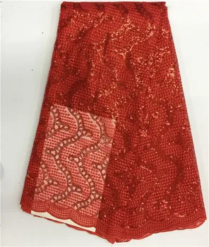 

High Quality African Lace Fabrics/French Net Embroidery Sequins Tulle Lace Fabric For Nigerian Wedding Dress 16dfsdf59