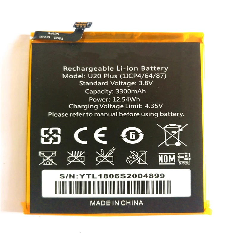 

Oukitel U20 Plus Battery 3300mAh New Replacement accessory accumulators For Oukitel U20 Plus Cell Phone With Tools for gift