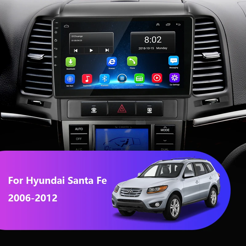 Flash Deal Jansite 9" Android Car Radio For Hyundai Santa Fe 2006-2012 Touch screen GPS Navigation radio coche players NO DVD with frame 1