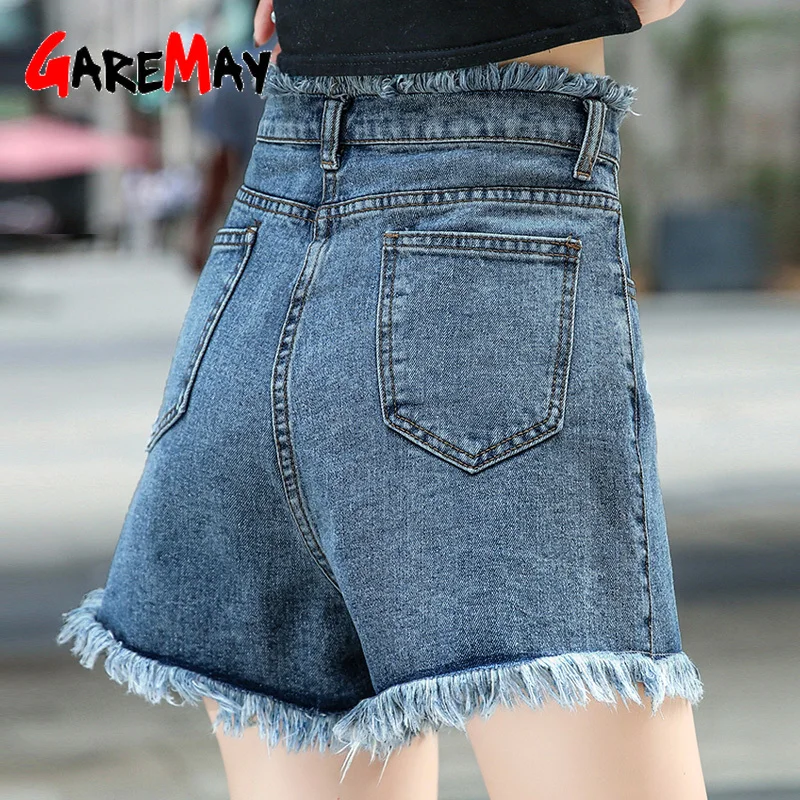Garemay, черные джинсовые шорты, высокая талия, большой размер, широкие, летние, для мамы, хит, свободные ноги, уличная одежда, женские джинсовые шорты