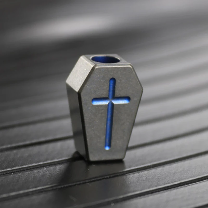 

Coffin Shape Titanium Alloy Knife Beads Cross Paracord Umbrella Rope Cord Outdoor EDC Beads
