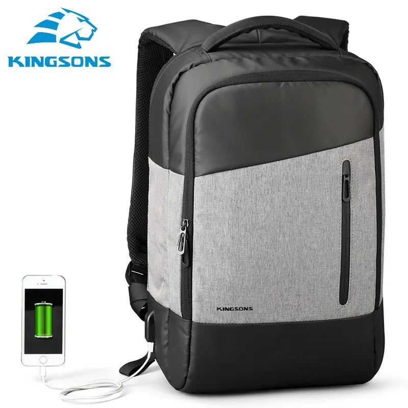 Kingsons 2018 новые мужские рюкзак Для женщин ноутбук с USB Бизнес дорожная сумка