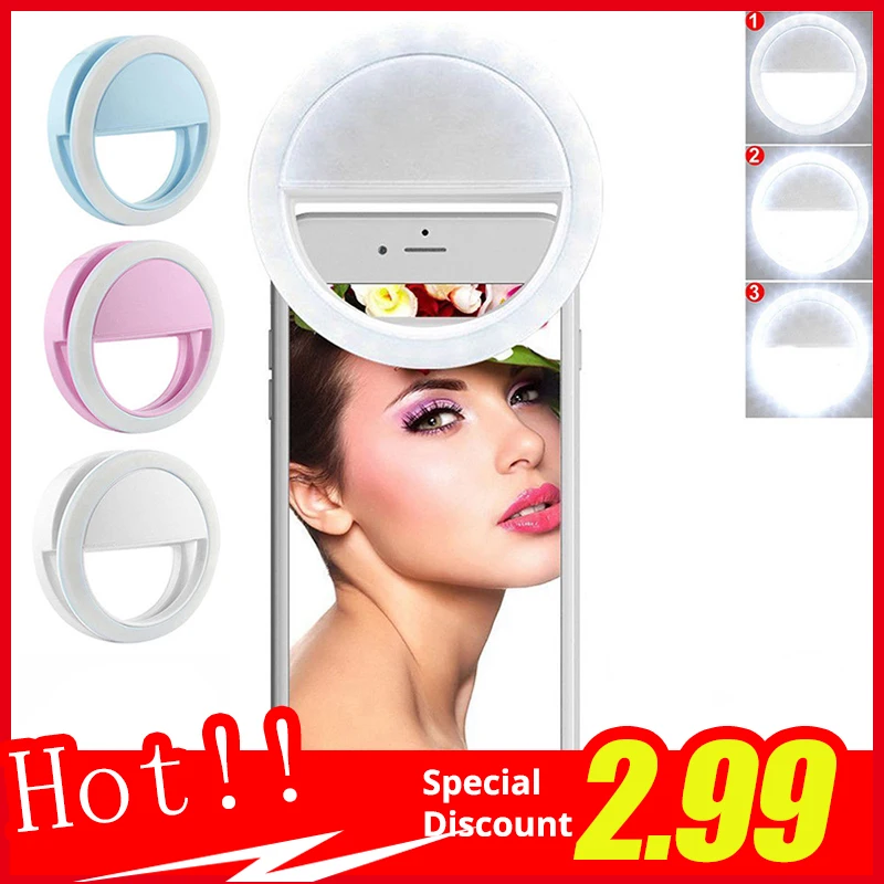 

Rechargeable Ring phone lens for iPhone XS XR Light on Camera Selfie LED Camera Light with 36 LED phone lens for Huawei Mate 20