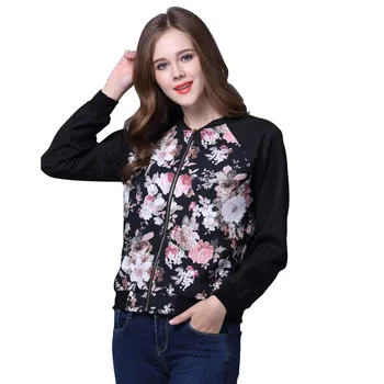 

JAYCOSIN clothes Women Casual Coat ladys Autumn Winter Street Full Stand Pockets print fashion Jacket