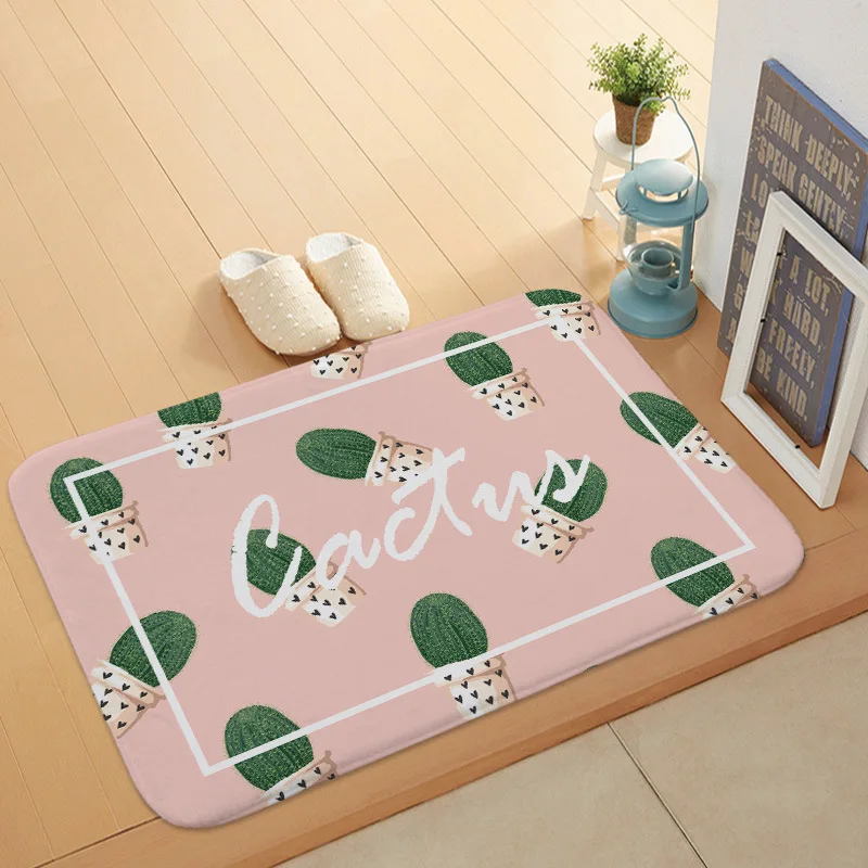 

INS Creative design Fresh series of coral fleece floor mats Cushion bath mats for the living room kitchen common anti-slip mats