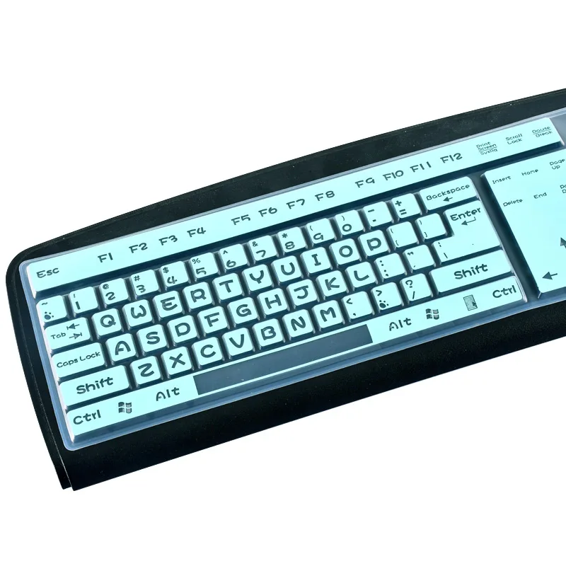 Водонепроницаемая клавиатура для ноутбука, защитная пленка, чехол для клавиатуры, пылезащитная пленка, силиконовый универсальный силиконовый чехол для настольного компьютера - Цвет: Cyan