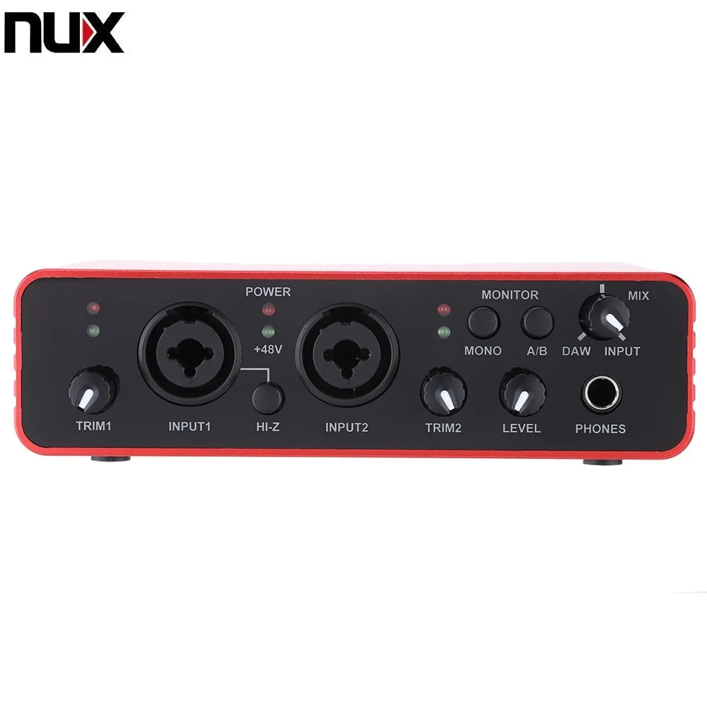 NUX UC-2 мини порт USB XLR 6,35 мм вход выход аудио интерфейс для микрофона MIDI инструмент записи воспроизведения