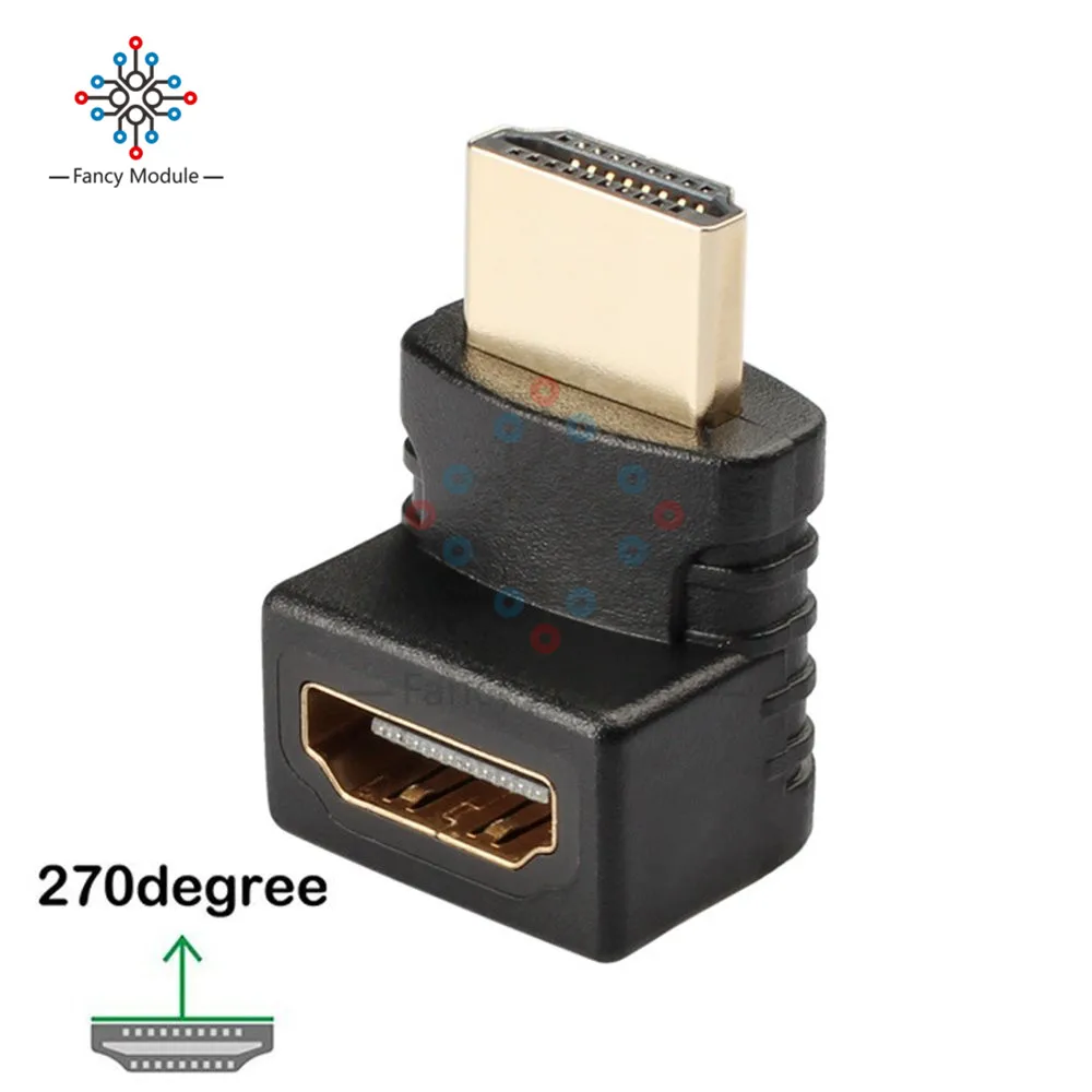 270 Degree Connector HDMI адаптер под прямым углом 90/270 градусов позолоченный HDMI мужчин и женщин разъем Поддержка 3D 4K 1080P HDMI удлинитель - Цвет: 270 Degree Connector