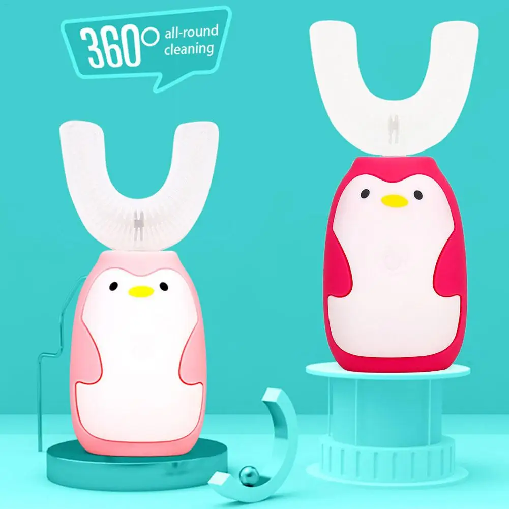 Electric Toothbrush U-shaped Ultrasonic Charging Smart Automatic IPX7 Waterproof Toothbrush Tooth Cleaner for 2-12 Years Old Kid Electric Toothbrush U-shaped Ultrasonic Charging Smart Automatic IPX7 Waterproof Toothbrush Tooth Cleaner for 2-12 Years Old Kid