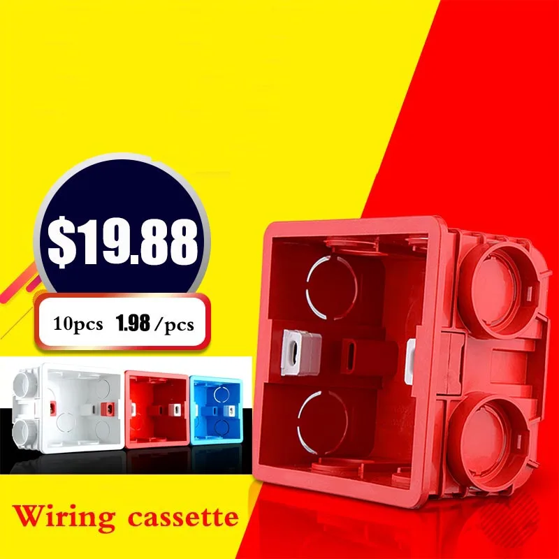 3 color 10 pcs Wiring box bottom box Universal 86 Wall switch bottom