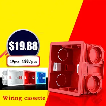 

3-color 10 pcs Wiring box bottom box Universal 86 Wall switch bottom fitting concealed embedded wire box