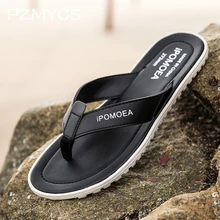

PZMYCS 2018 Summer Outside Fashion Casual Slippers Men Shoes Flip Flops Beach Slipper Male Designer High quality