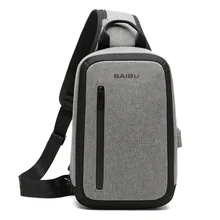 Повседневная дорожная нагрудная сумка с защитой от кражи, мужская сумка через плечо, сумки через плечо, зарядка через usb, водонепроницаемая сумка-мессенджер, дорожная нагрудная сумка