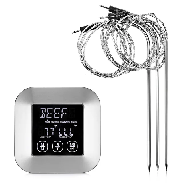 TS-82 Digital Termometro di Carne con 3 In Acciaio Inox Sonde di Temperatura per TS-82 Digital Termometro di Carne con 3 In Acciaio Inox Sonde di Temperatura per