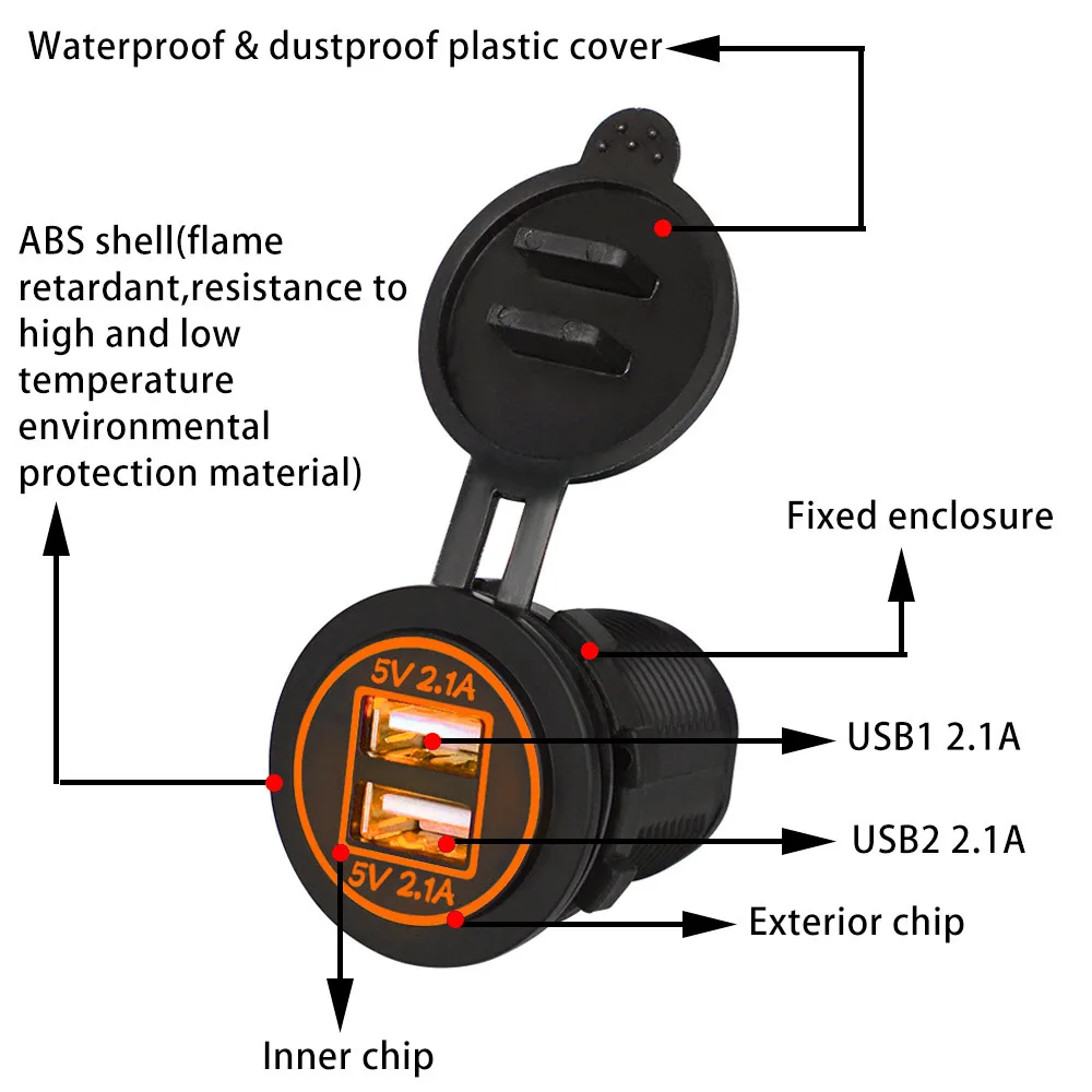 Автомобильное зарядное устройство с двумя USB портами 5 В а| |