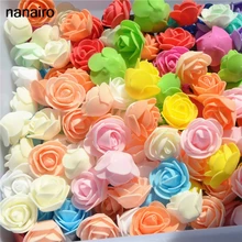 50 pz/borsa Multicolor Mini di Gomma Piuma del PE Rosa Testa Fatto A Mano Artificiale Rosa Testa di Nozze FAI Da TE Decorazione Della Casa rifornimenti del Partito di Festival