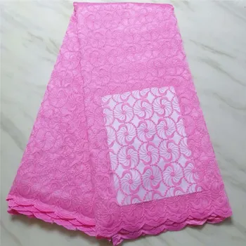 

Wholesale Price High Quality Mesh Nigerian Lace Fabrics 2019 Tulle Embroidered African Lace Fabric Pink French Net Lace Fabric