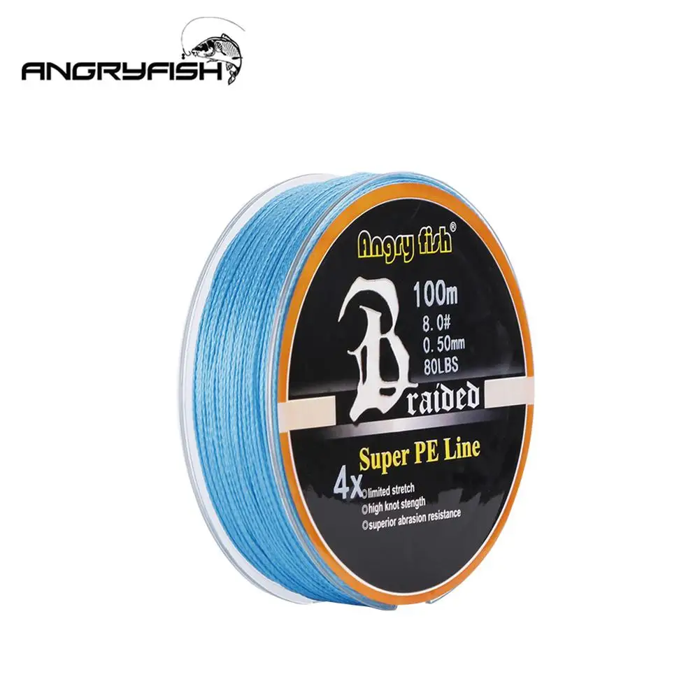 

ANGRYFISH Diominate PE Line 4 Strands Braided 100m/109yds Super Strong Fishing Line 10LB-80LB